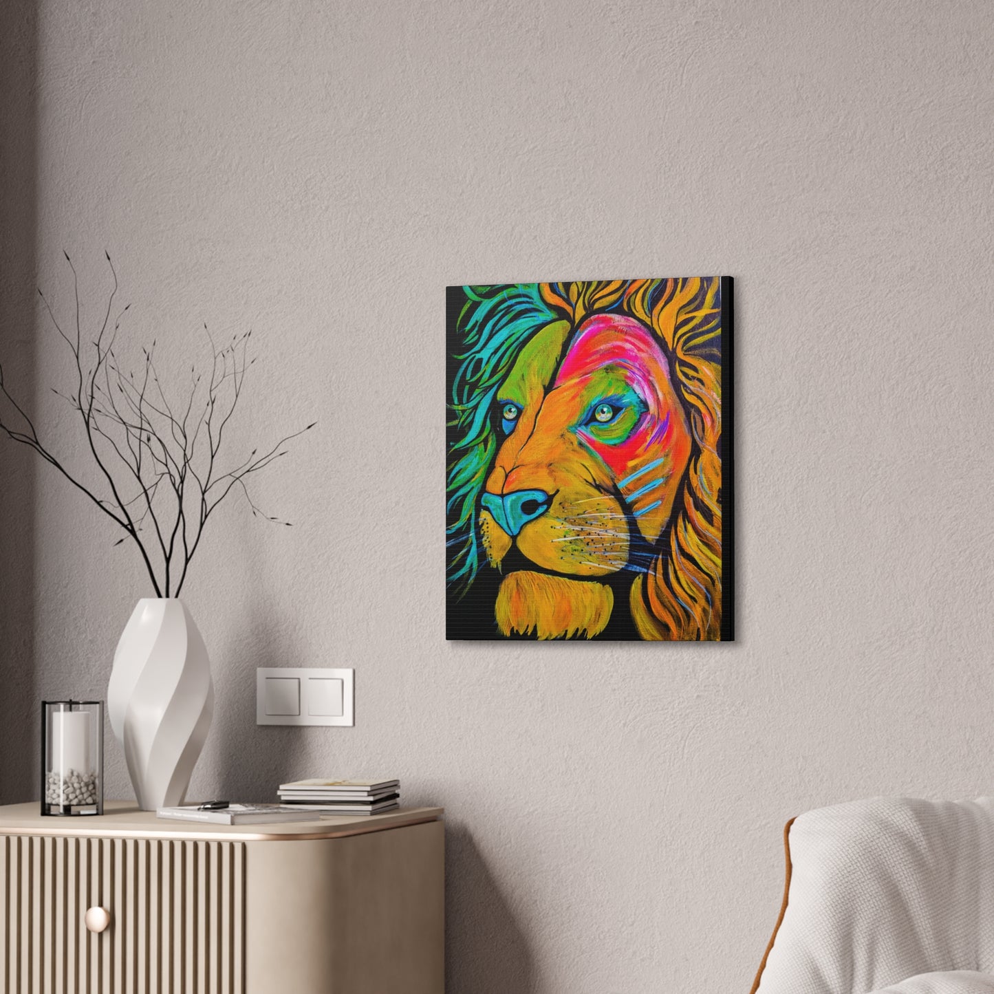[Vibrant Lion] Canvas Stretched, 0.75"