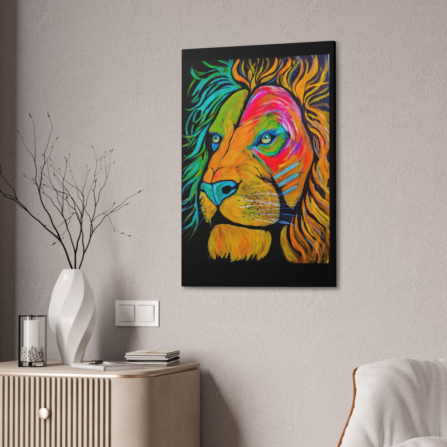 [Vibrant Lion] Canvas Stretched, 0.75"