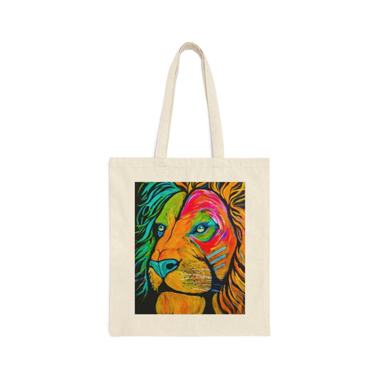[Vibrant Lion] Cotton Canvas Tote Bag