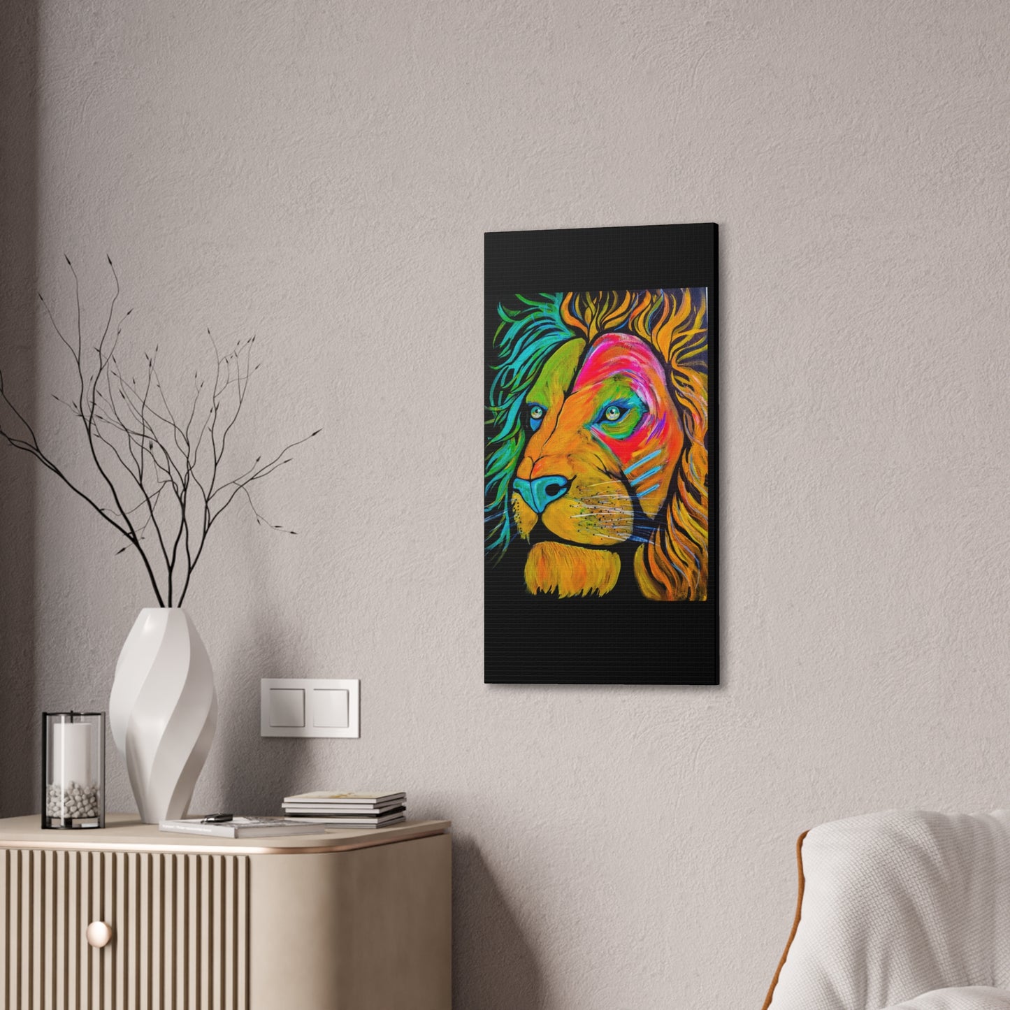 [Vibrant Lion] Canvas Stretched, 0.75"