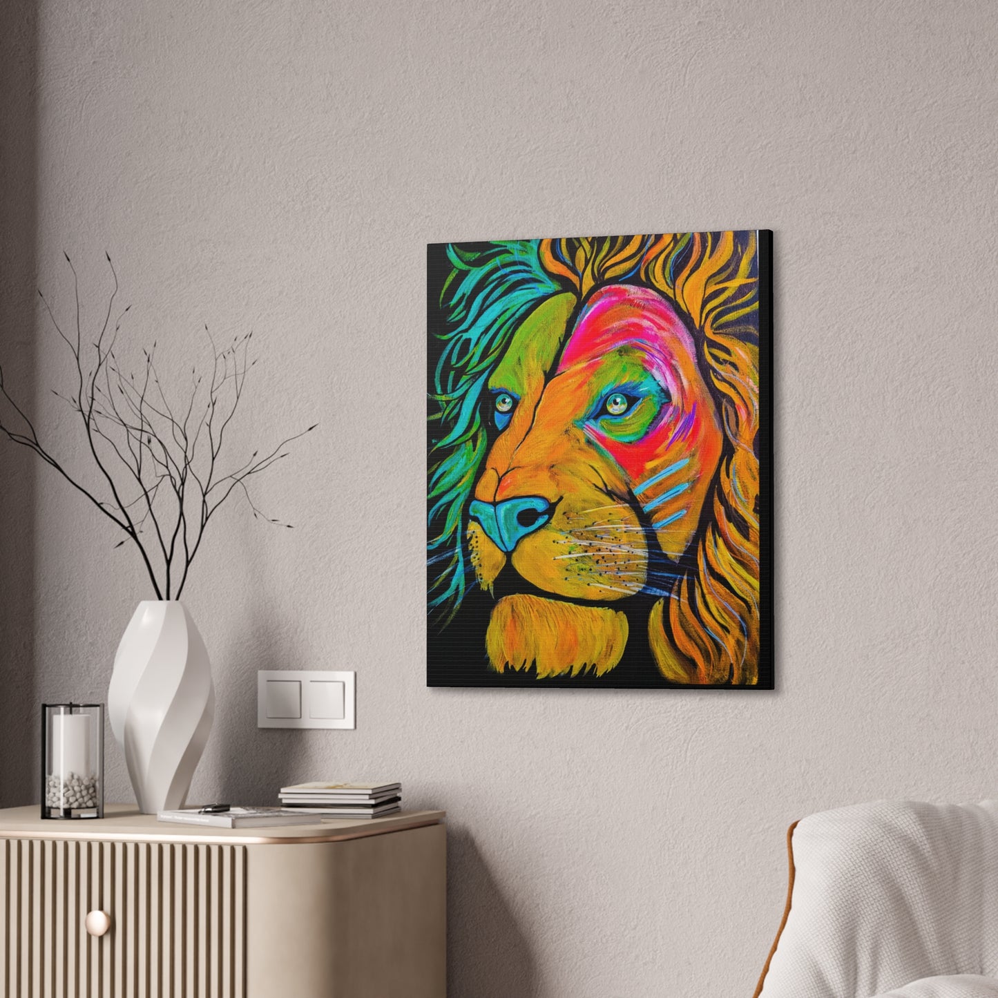 [Vibrant Lion] Canvas Stretched, 0.75"