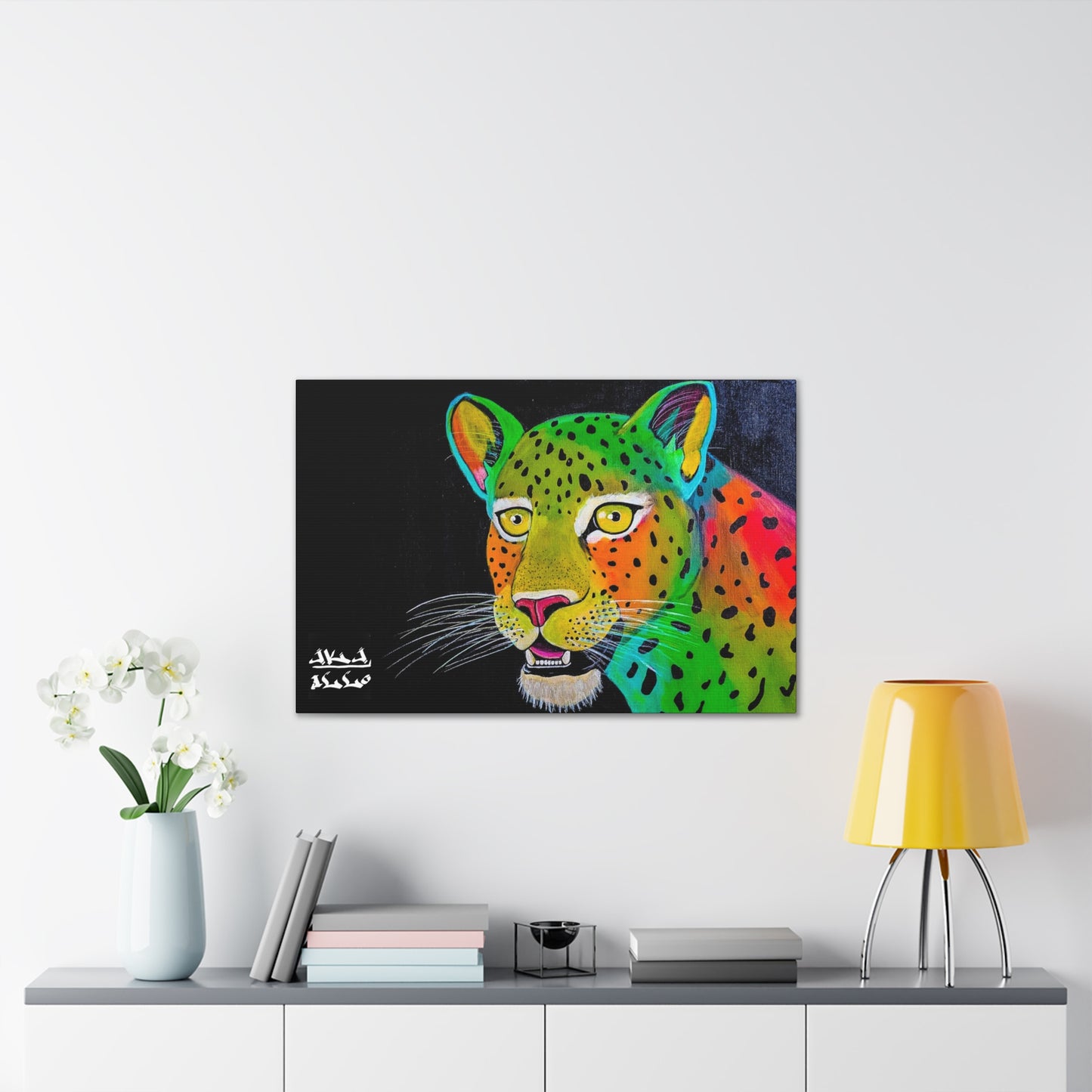 [Vibrant Leopard] Canvas Stretched, 0.75"