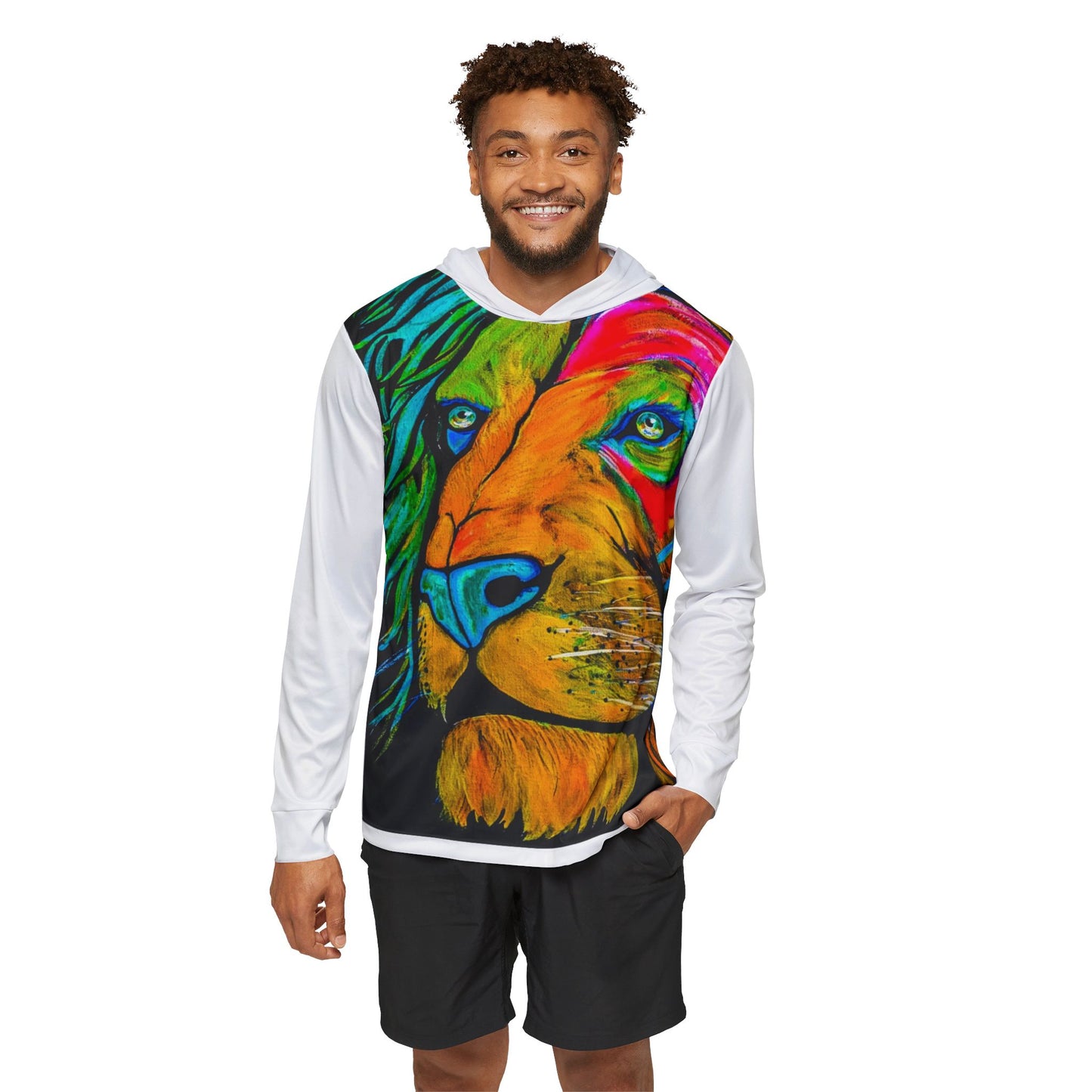 [Vibrant Lion] Men's Sports Warmup Hoodie (AOP)