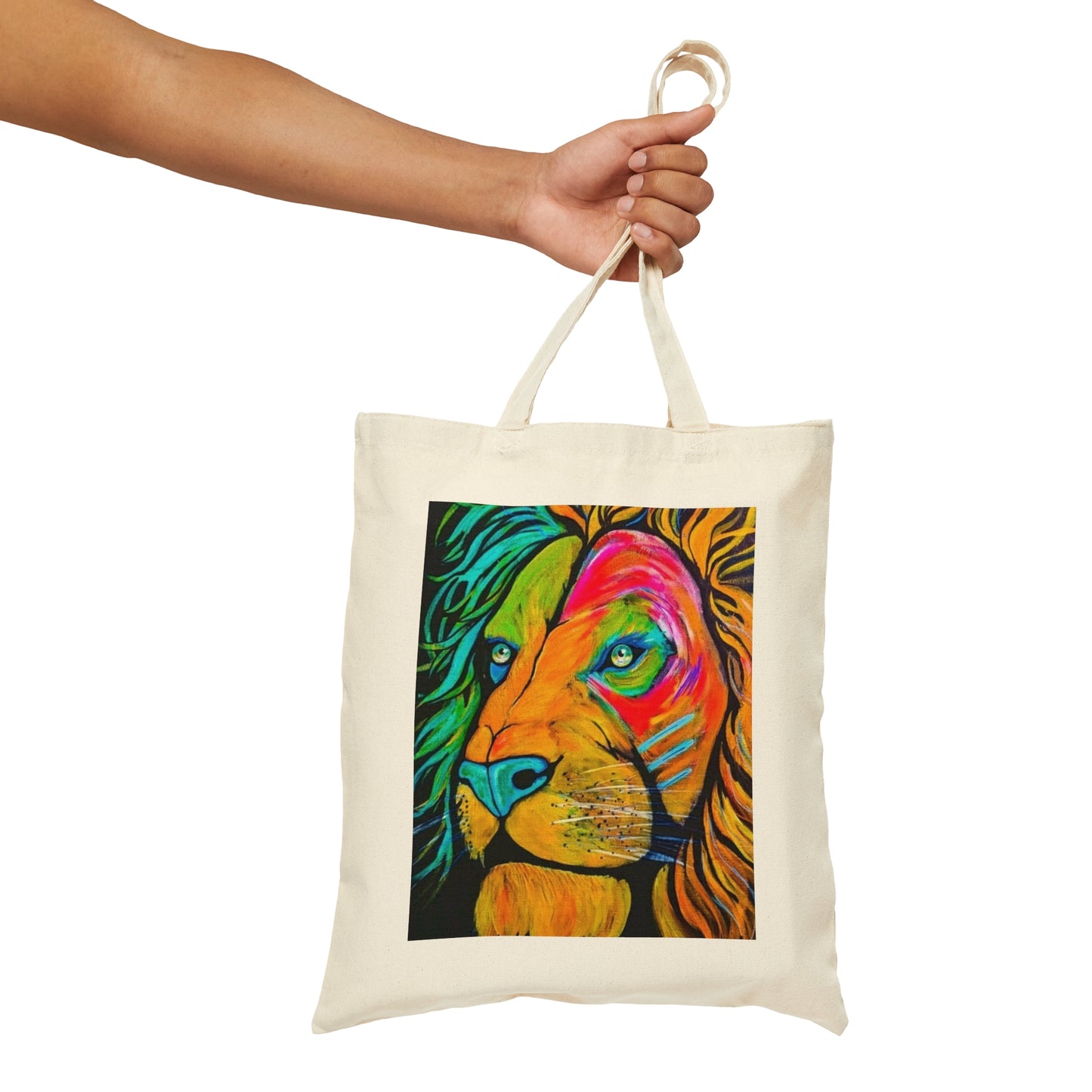 [Vibrant Lion] Cotton Canvas Tote Bag
