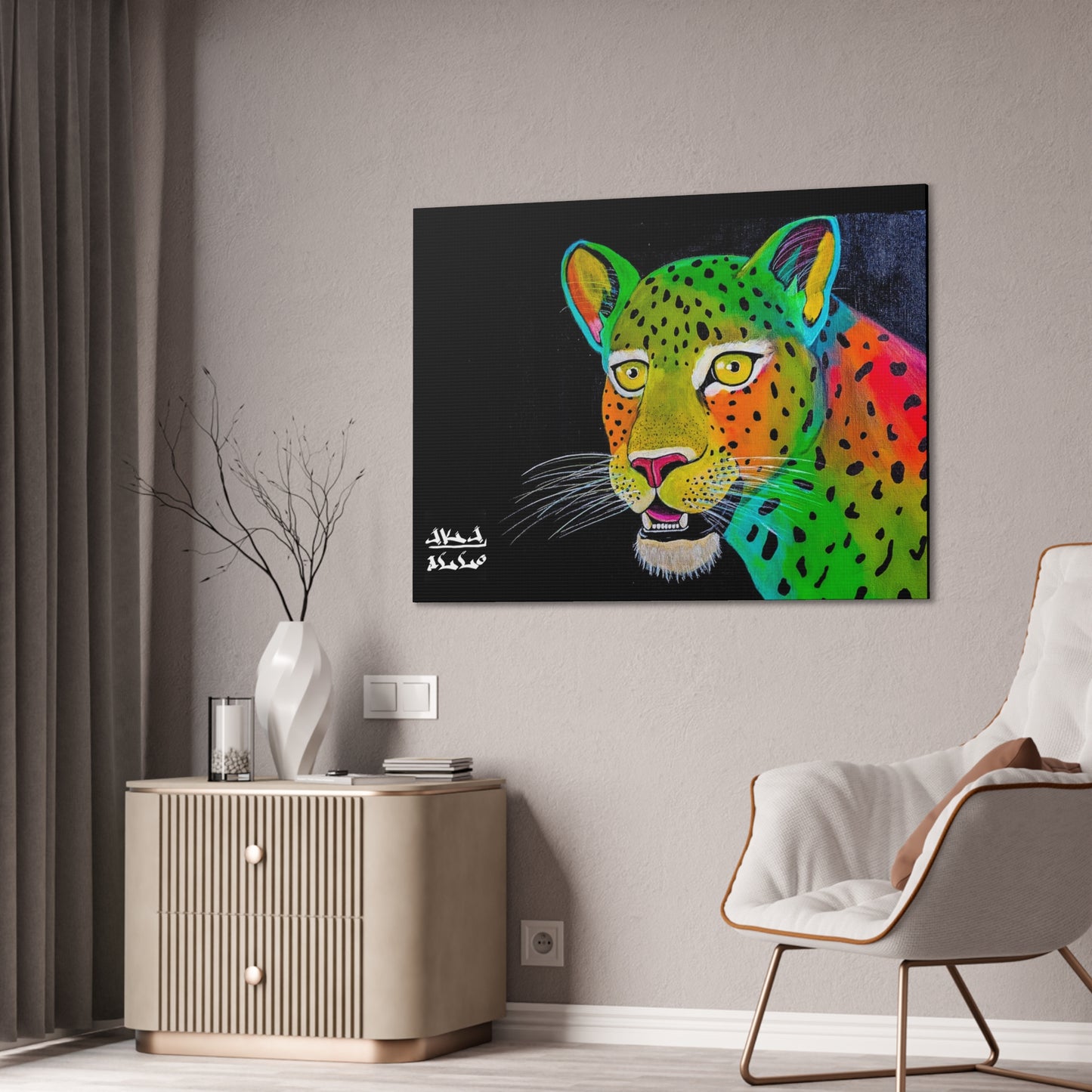 [Vibrant Leopard] Canvas Stretched, 0.75"