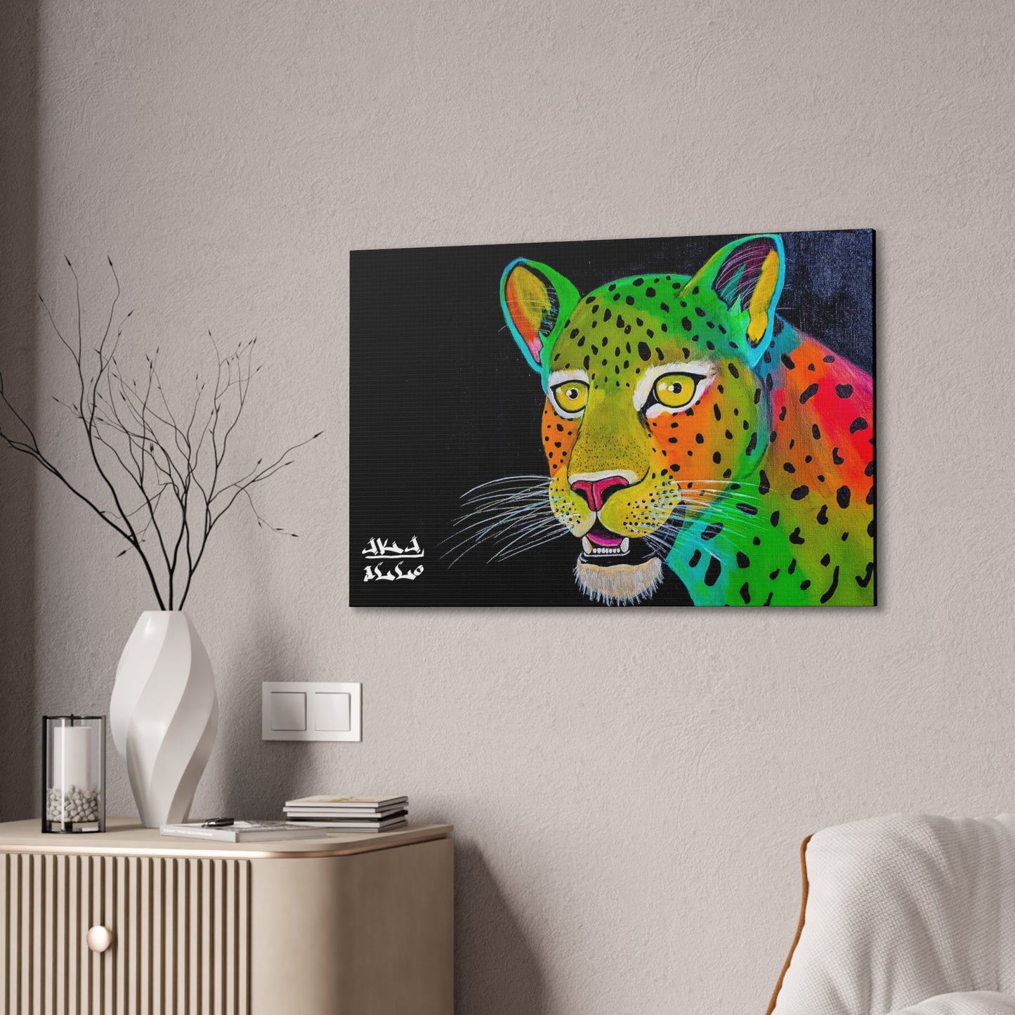 [Vibrant Leopard] Canvas Stretched, 0.75"