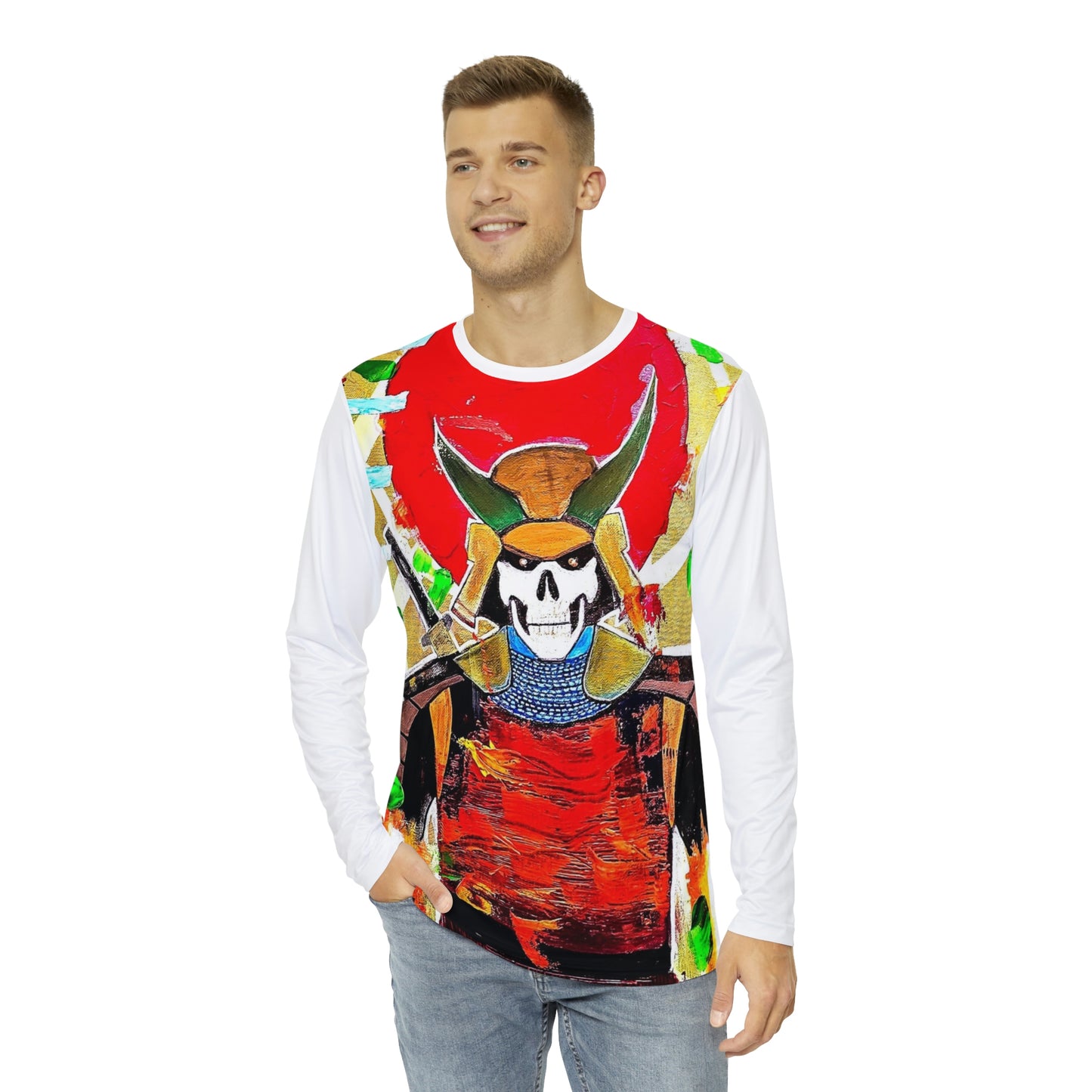 [Samurai Skull] vgMen's Long Sleeve Shirt (AOP)