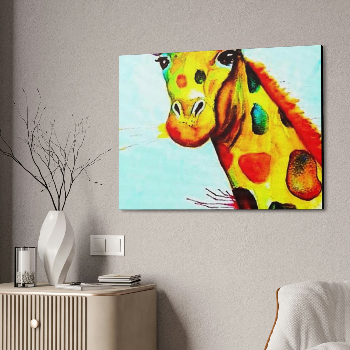 [Watercolor Giraffe] Canvas Stretched, 1.5''
