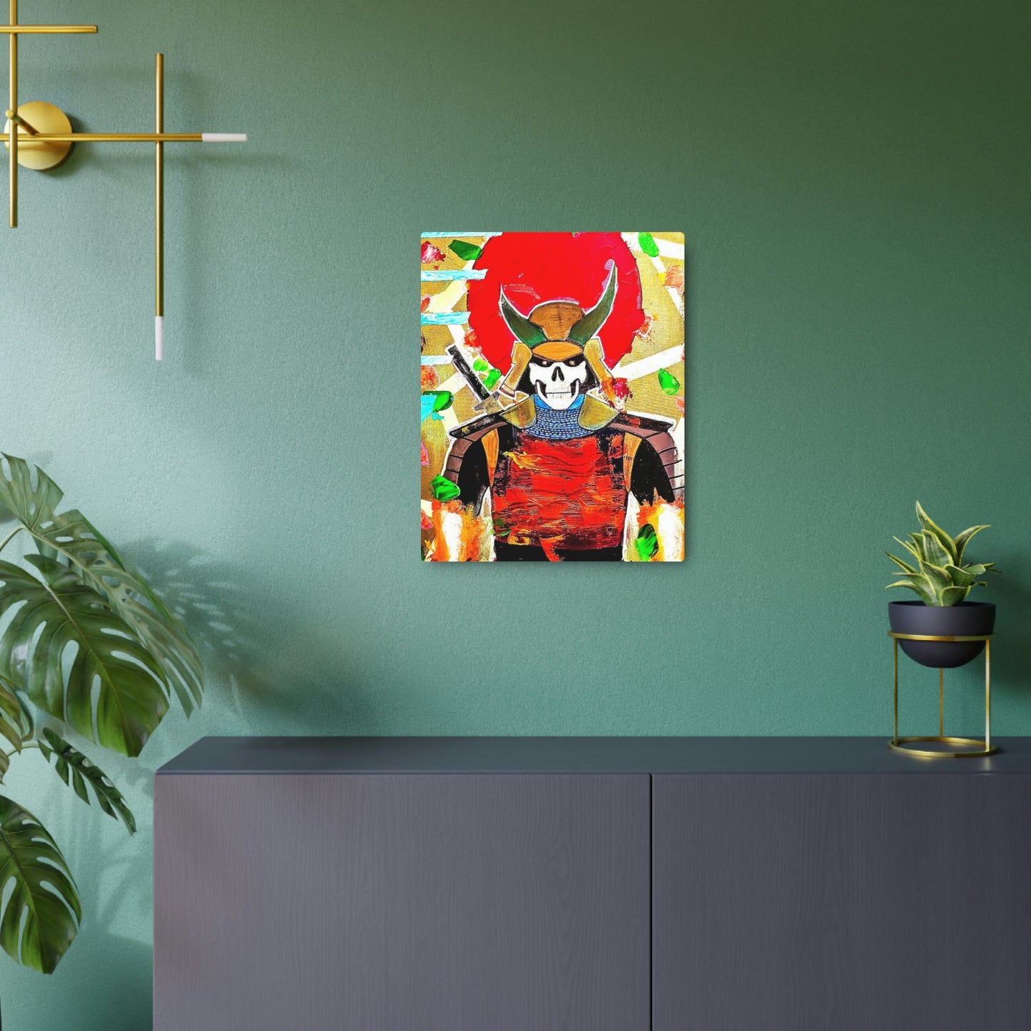 [Samurai Skull] Metal Art Sign