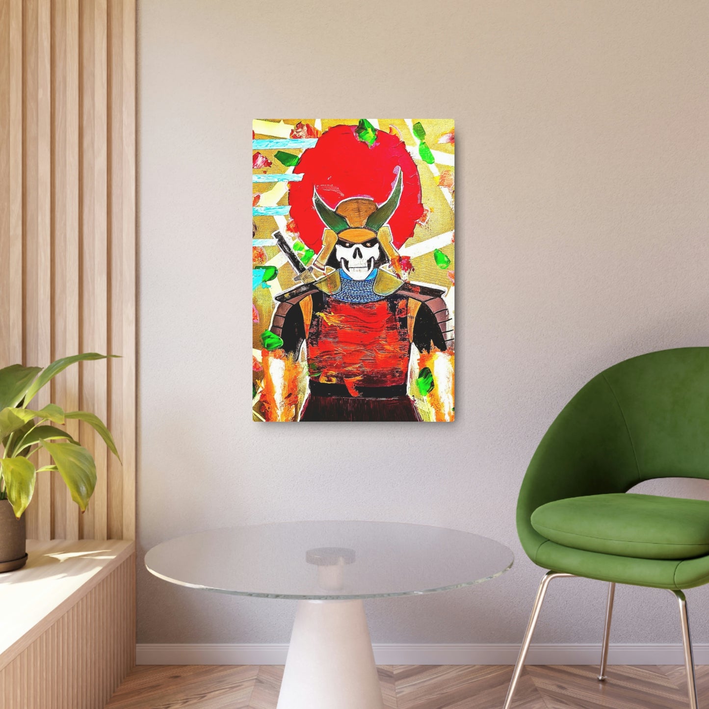 [Samurai Skull] Metal Art Sign
