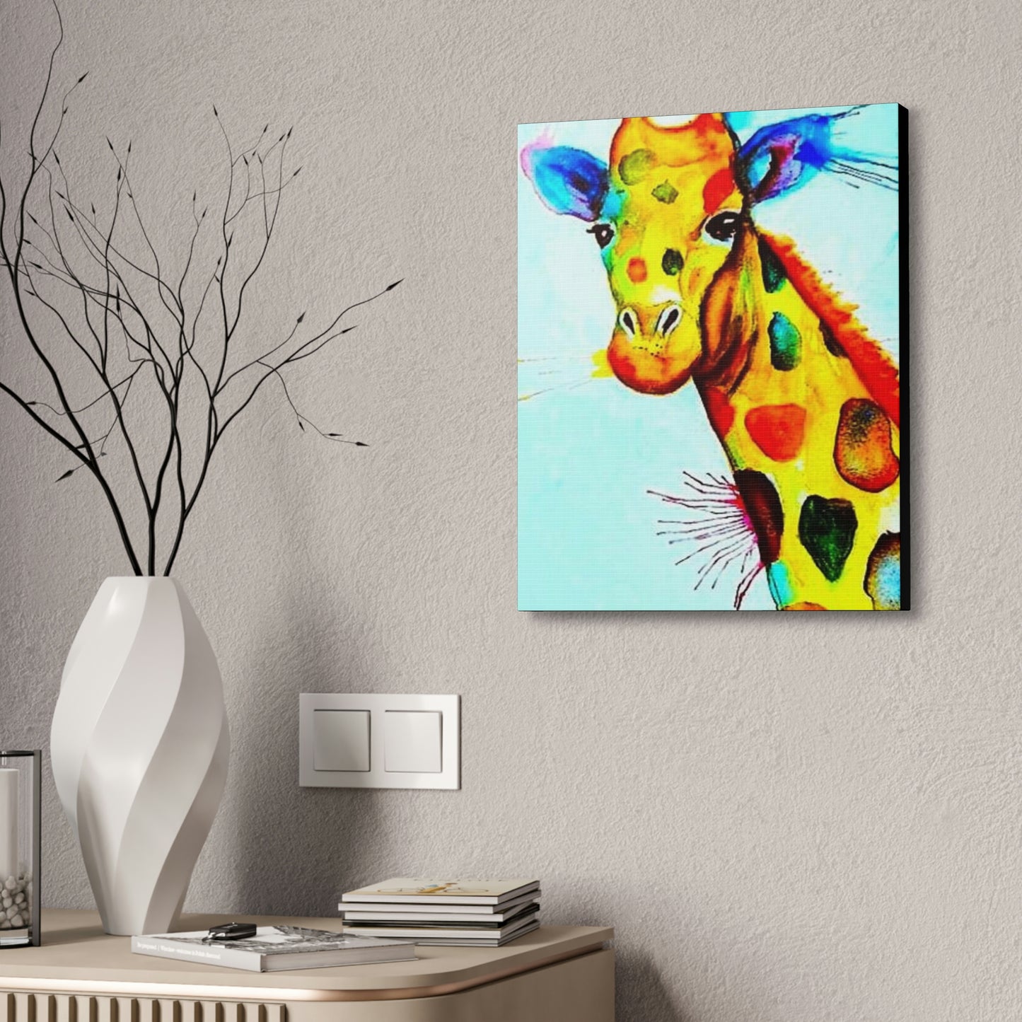 [Watercolor Giraffe] Canvas Stretched, 1.5''