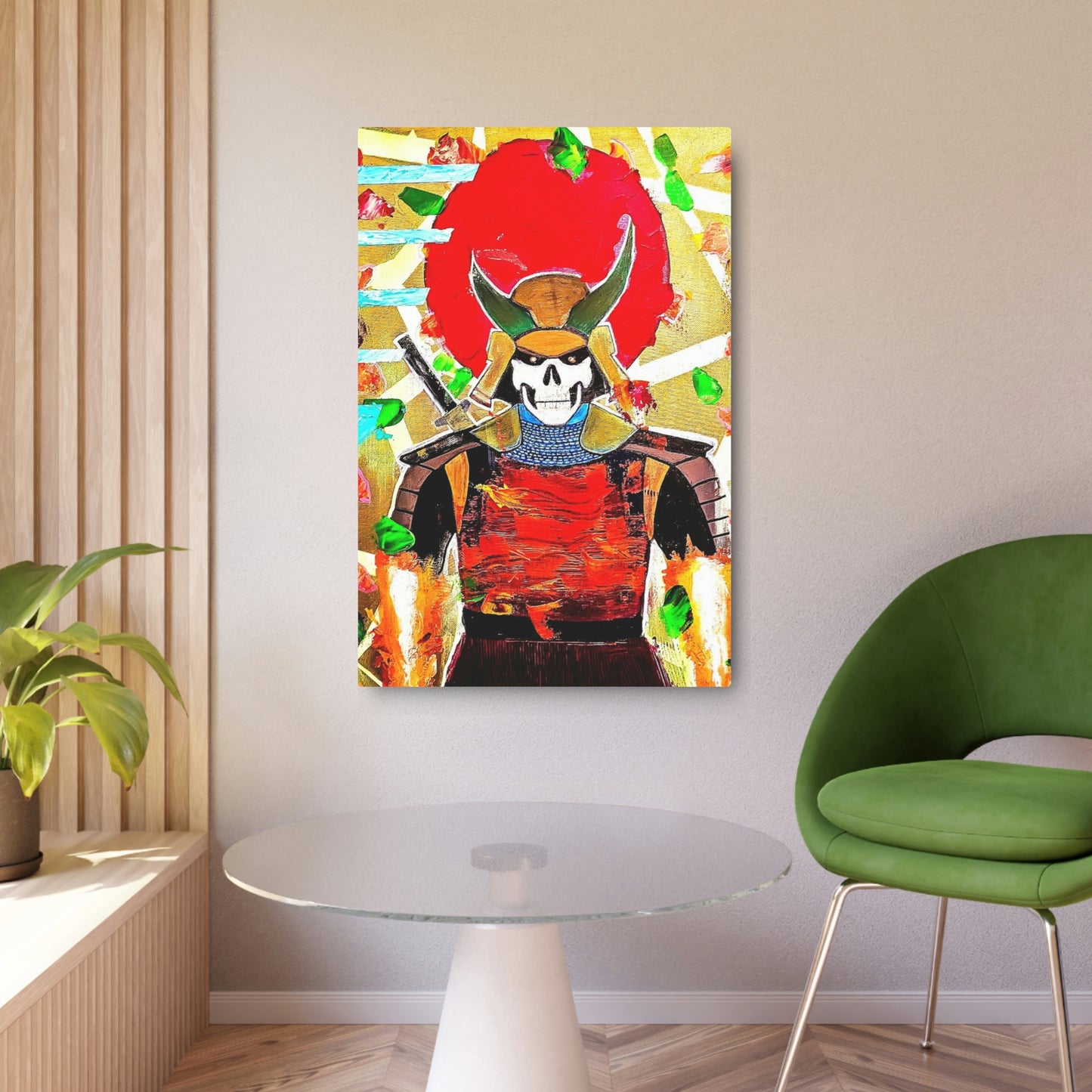 [Samurai Skull] Metal Art Sign