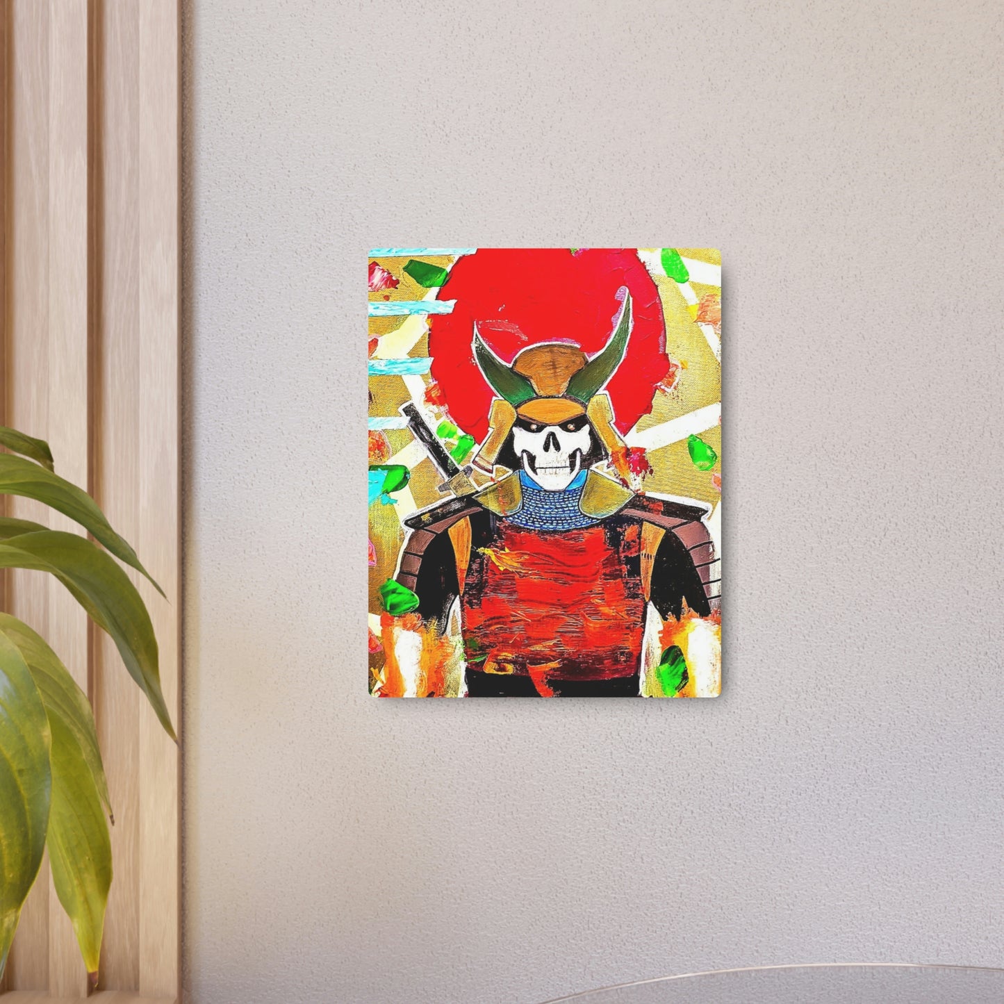 [Samurai Skull] Metal Art Sign