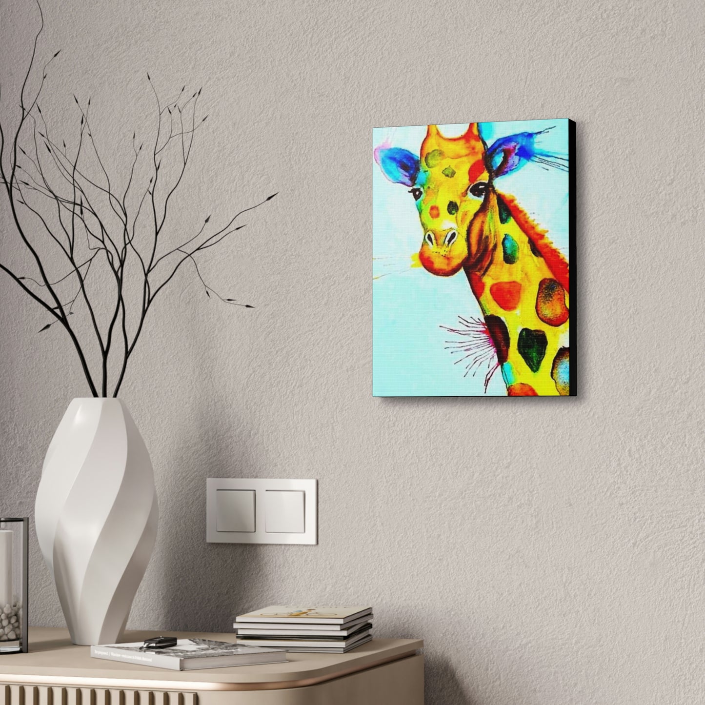 [Watercolor Giraffe] Canvas Stretched, 1.5''
