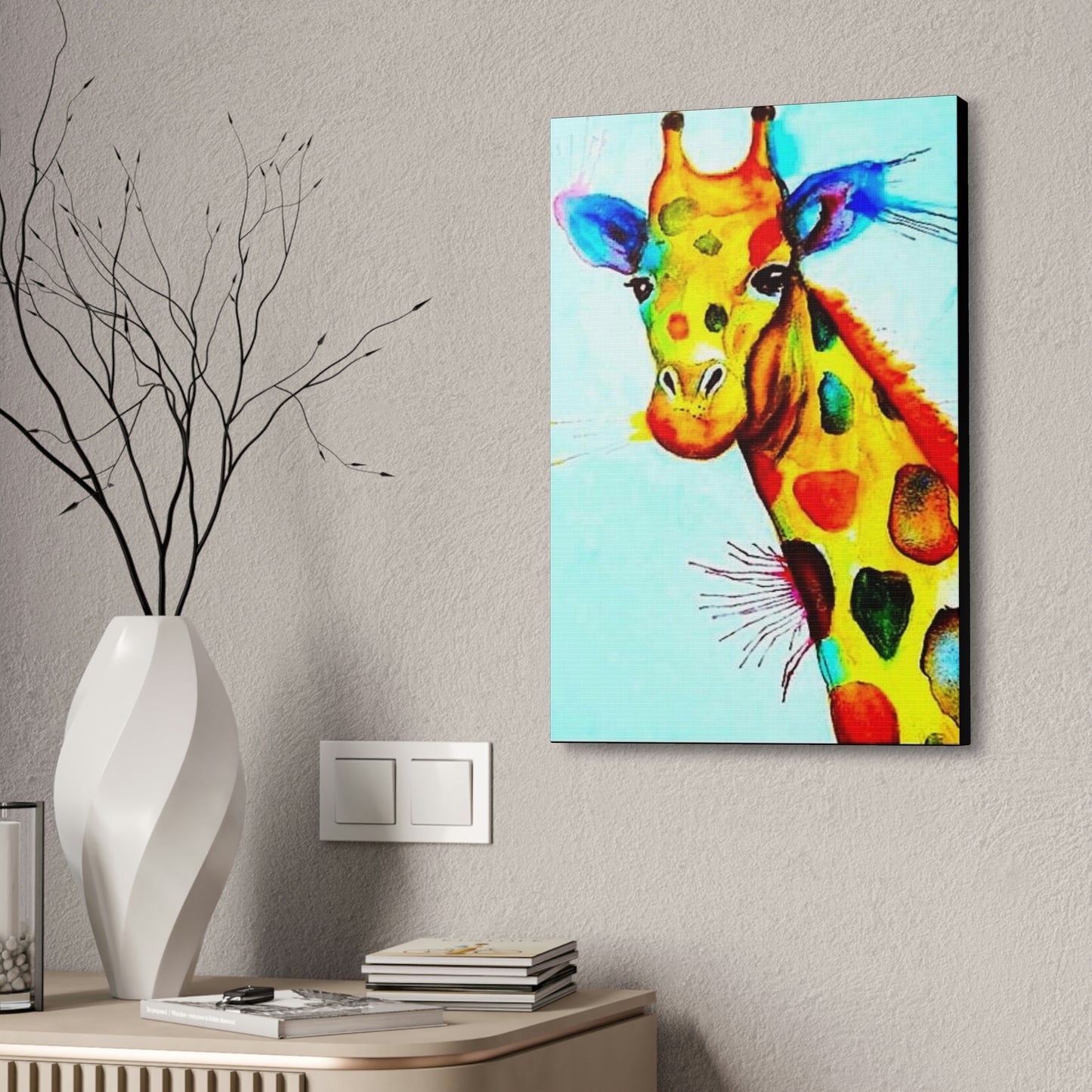 [Watercolor Giraffe] Canvas Stretched, 1.5''