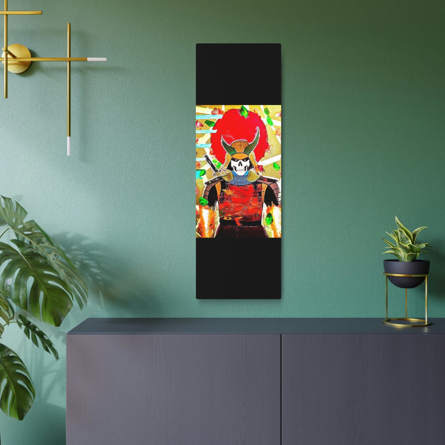 [Samurai Skull] Metal Art Sign