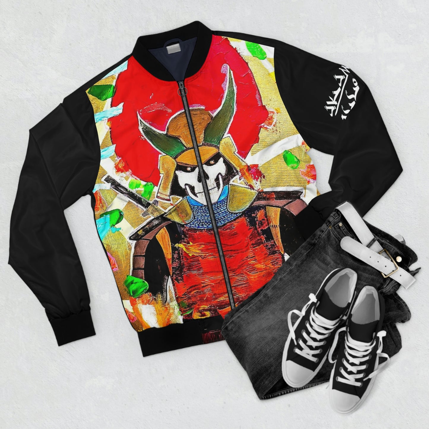 [Samurai Skull] Men's Bomber Jacket (AOP)