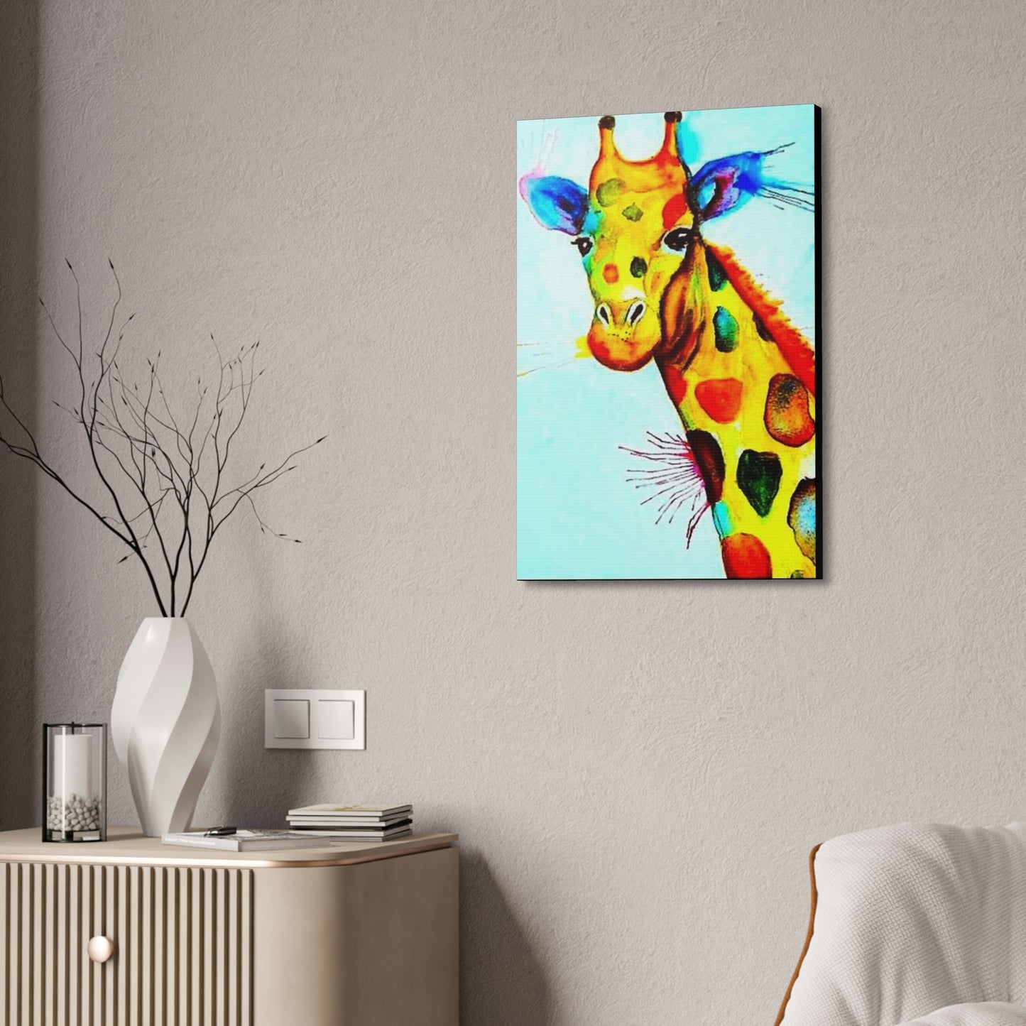 [Watercolor Giraffe] Canvas Stretched, 1.5''